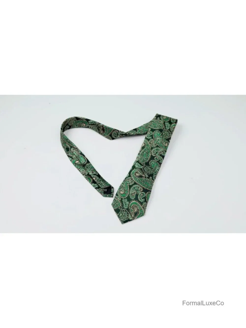 Extra Long Silk Paisley Necktie Set with Pocket Square & Cufflinks for Big and